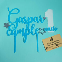 Cake topper cumpleaños personalizado: Gaspar cumple 1 añito.
