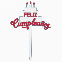 Cup Cake Topper Feliz Cumpleaños y torta