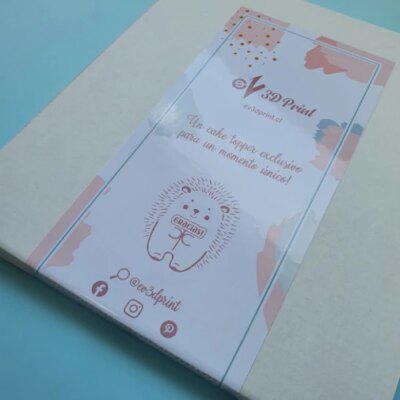 Empaque cake topper personalizado ev3dprint